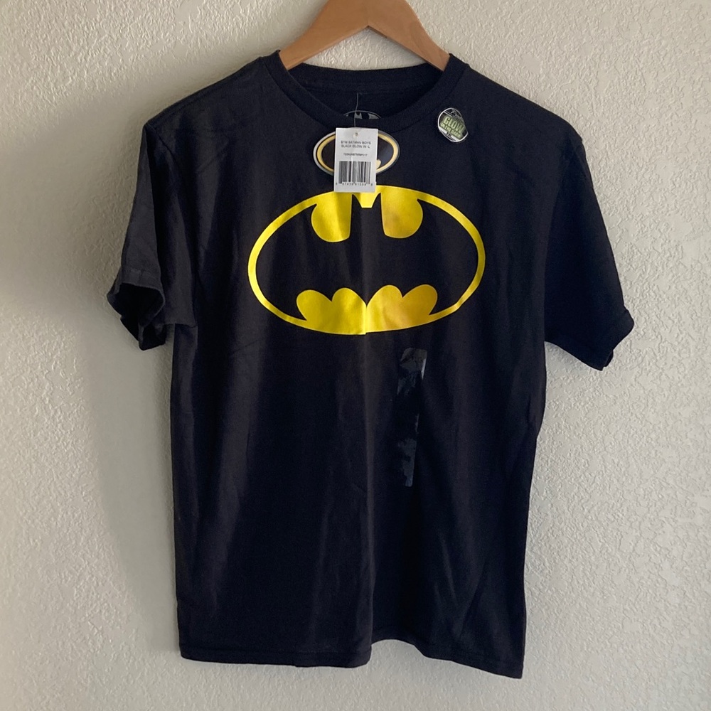 Black and Yellow Batman Logo T-Shirt Size Largo